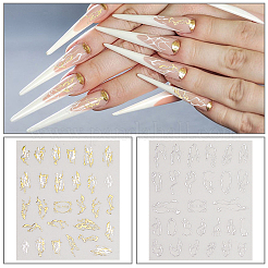 10 Blatt 10 Stil Gold Stempel Welle Französisch Französisch Tipps Nagel Aufkleber&nbsp;MRMJ-HY0002-33