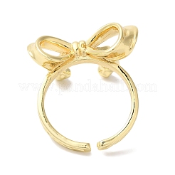 Anneaux de manchette ouverts en laiton avec nœud papillon pour femmes&nbsp;RJEW-C098-28G