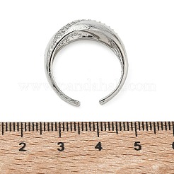Messing Micro Pave Zirkonia Manschette offene Ringe&nbsp;RJEW-C163-01P