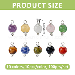 Pendenti con pietre preziose naturali 100 pz 10 colori&nbsp;PALLOY-FH00207