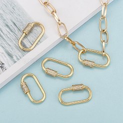 Messing Micro Pave Zirkonia Schraube Karabiner Schloss Charms&nbsp;X-ZIRC-G160-21G