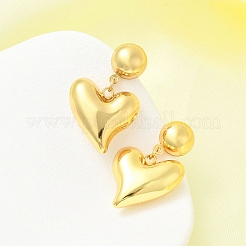 Pendientes colgantes de acero inoxidable 304 con forma de corazón&nbsp;EJEW-A125-45G