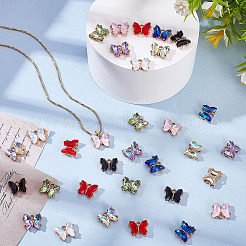 32 Stück 8 Farben Legierung Glas Charms&nbsp;FIND-ME0001-95