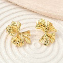Pendientes de latón con forma de hoja de ginkgo&nbsp;EJEW-F389-11G
