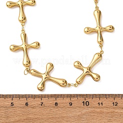 Colliers à maillons croisés en acier inoxydable 304 pour femmes&nbsp;NJEW-G178-03G-02