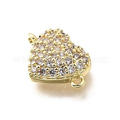 Messing Micro Pave klare Zirkonia Herz Verbindungsstück Charms&nbsp;KK-V011-49G