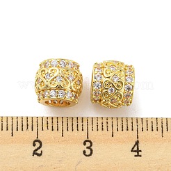 Perles européennes en laiton avec zircone cubique de micro pave&nbsp;KK-H452-12G