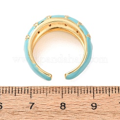 Anillos abiertos de latón con micro pavé de circonita cúbica&nbsp;CU-CBAB3AD-12G-02