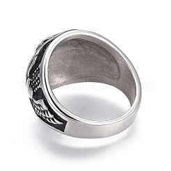 Anelli con sigillo in acciaio inossidabile 304 per uomo&nbsp;RJEW-O032-11AS