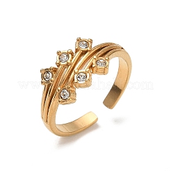 Anillos abiertos de acero inoxidable 304 con circonita cúbica pavé&nbsp;SA-CBA83B5-02G
