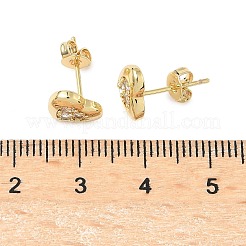 Messing Micro Pave klare Zirkonia Ohrstecker&nbsp;EJEW-D323-04G