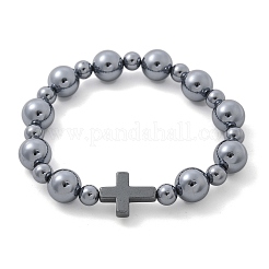 Stretch-Armbänder aus natürlichem Titan mit Hertz-Perlen für Frauen und Männer&nbsp;BJEW-R015-02
