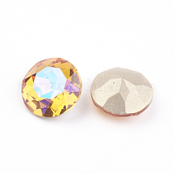 Cabochons de strass pointu dos et dos plaqué en verre&nbsp;RGLA-J012-8mm-001AP