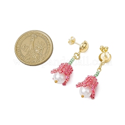 Boucles d'oreilles à tige en perles de verre faites à la main&nbsp;EJEW-MZ00277-01