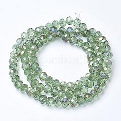 Chapelets de perles en verre transparent électrolytique&nbsp;LS-EGLA-A034-T4mm-F18