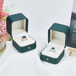 Pu scatole anello di cuoio&nbsp;LBOX-WH0002-01