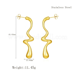 Semplici orecchini a bottone a forma di goccia geometrica in acciaio inossidabile 304&nbsp;TL1493