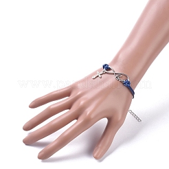 Bracciali a maglie e ciondoli infinity in lega di stile tibetano&nbsp;BJEW-JB04983