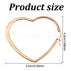 4 paio di orecchini a cerchio a forma di cuore in acciaio inossidabile di 4 colori per donna&nbsp;EJEW-AN0002-87
