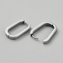 Boucles d'oreilles créoles ovales en acier inoxydable 316&nbsp;EJEW-WH0015-138B-P
