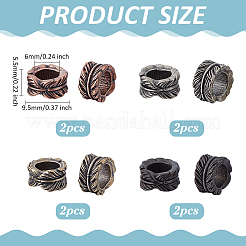 8 Stück 4 Farben Messing European Beads&nbsp;KK-ME0004-22