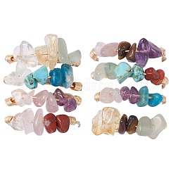 Fingerringe aus natürlichen Edelsteinsplittern&nbsp;RJEW-JR00800