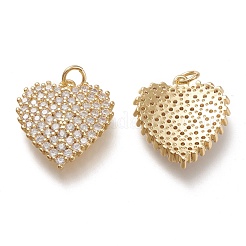 Pendentifs avec zircon cubiques à micro-pavés en laiton&nbsp;ZIRC-F116-06-G