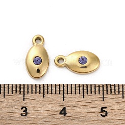 Veri ciondoli in acciaio inossidabile 304 placcato oro 14k&nbsp;STAS-R005-09G-02