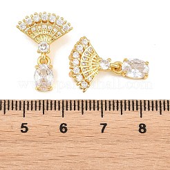 Ottone micro spianare pendenti zirconi&nbsp;KK-K340-53G-04