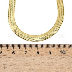 Collane con catena a serpente piatta in acciaio inossidabile 201 da 6 mm per donne e uomini&nbsp;NJEW-Z089-01GP