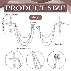Spille da bavero con strass in lega incrociata&nbsp;JEWB-WH0051-057P