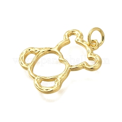 Pendentifs en laiton plaqués en forme d'ours creux&nbsp;KK-I716-04G