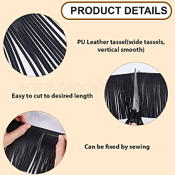 2 m de bordure à franges en cuir synthétique et daim&nbsp;DIY-CL0002-36A