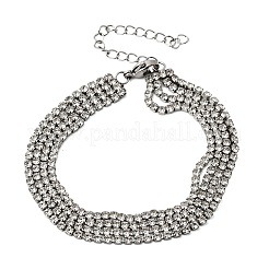 Mehrreihige Armbänder aus 304er Edelstahl mit Strassen für Damen&nbsp;BJEW-P376-01P-02