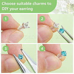 2 paire de 925 supports de boucles d'oreilles en argent sterling&nbsp;STER-BC0002-89A