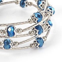 Bracciali avvolgenti in vetro placcato&nbsp;BJEW-JB04018-04