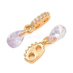 Breloques en laiton Shegrace serties de micro-pavés de zircone cubique&nbsp;XGRQ5K166-824G-B