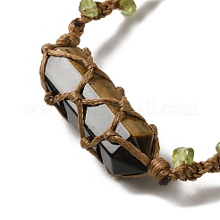 Bracelets de perles tressées en œil de tigre naturel&nbsp;BJEW-K225-01C