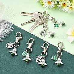12 pendentif décoratif en alliage émaillé et perle de verre&nbsp;HJEW-YW00309
