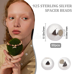 50 pz. 925 perline rotonde in argento sterling&nbsp;STER-BBC0001-08