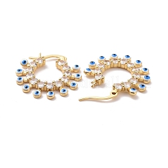 Emaille-Evil-Eye-Creolen mit klaren Zirkonia&nbsp;KK-D079-05G