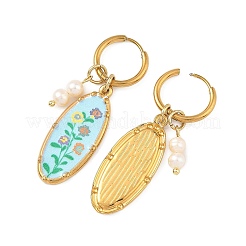 Pendientes de aro pequeños de acero inoxidable 304 estampados&nbsp;EJEW-JE07394