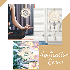 1 Set diy unvollendete böhmische Meditations-Energiesymbol-Holzanhänger-Dekorationssets&nbsp;DIY-CA0005-60