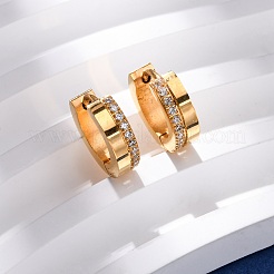 Boucles d'oreilles créoles en acier inoxydable 304 avec zircone cubique&nbsp;EJEW-D331-12G