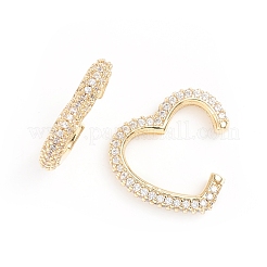Messing Micro Pave klare Zirkonia Manschette Ohrringe&nbsp;EJEW-G274-05G