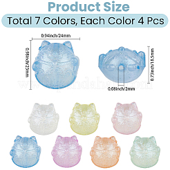 28pcs perles acryliques lumineuses 7 couleurs&nbsp;OACR-PA0002-07