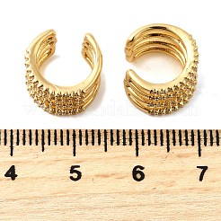 Messing Micro Pave klare Zirkonia Manschette Ohrringe&nbsp;EJEW-K309-03G