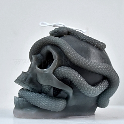 DIY Halloween Totenkopf & Schlange Kerze Lebensmittelqualität Silikon Statue Formen&nbsp;SNAK-PW0001-11