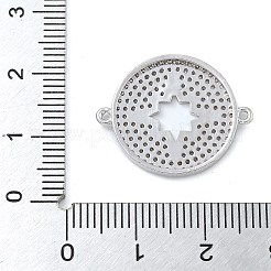 Breloques de connecteur en forme d'étoile creuse en laiton plaqué micro pavé de zircones cubiques transparentes&nbsp;KK-A234-082P