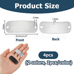 4 pz 2 colori di ciondoli per connettori in acciaio inossidabile&nbsp;STAS-HS0001-83